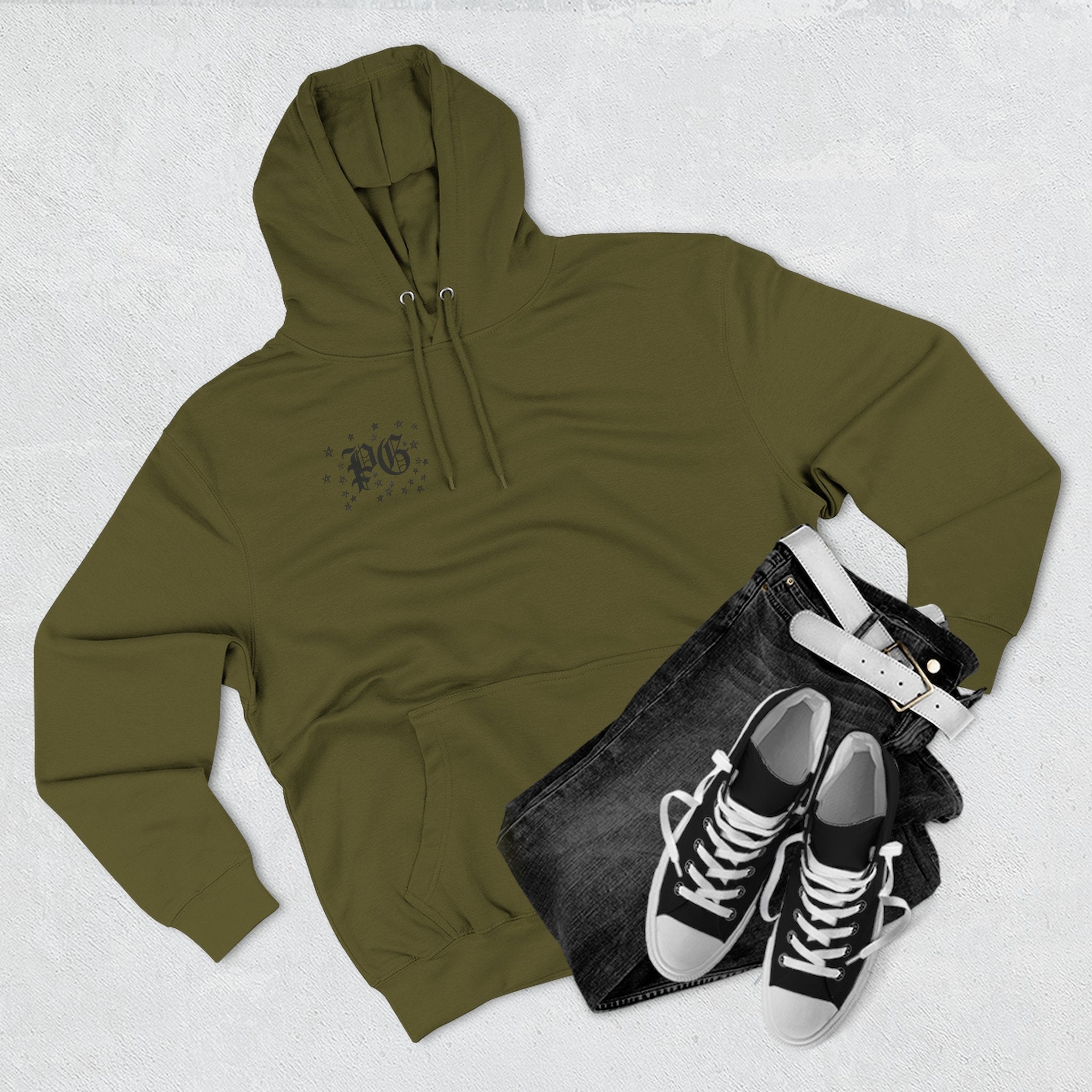 Skelly Cozy Bench Fleece Hoodie — 'Cozy Bench for Skelly' Graphic