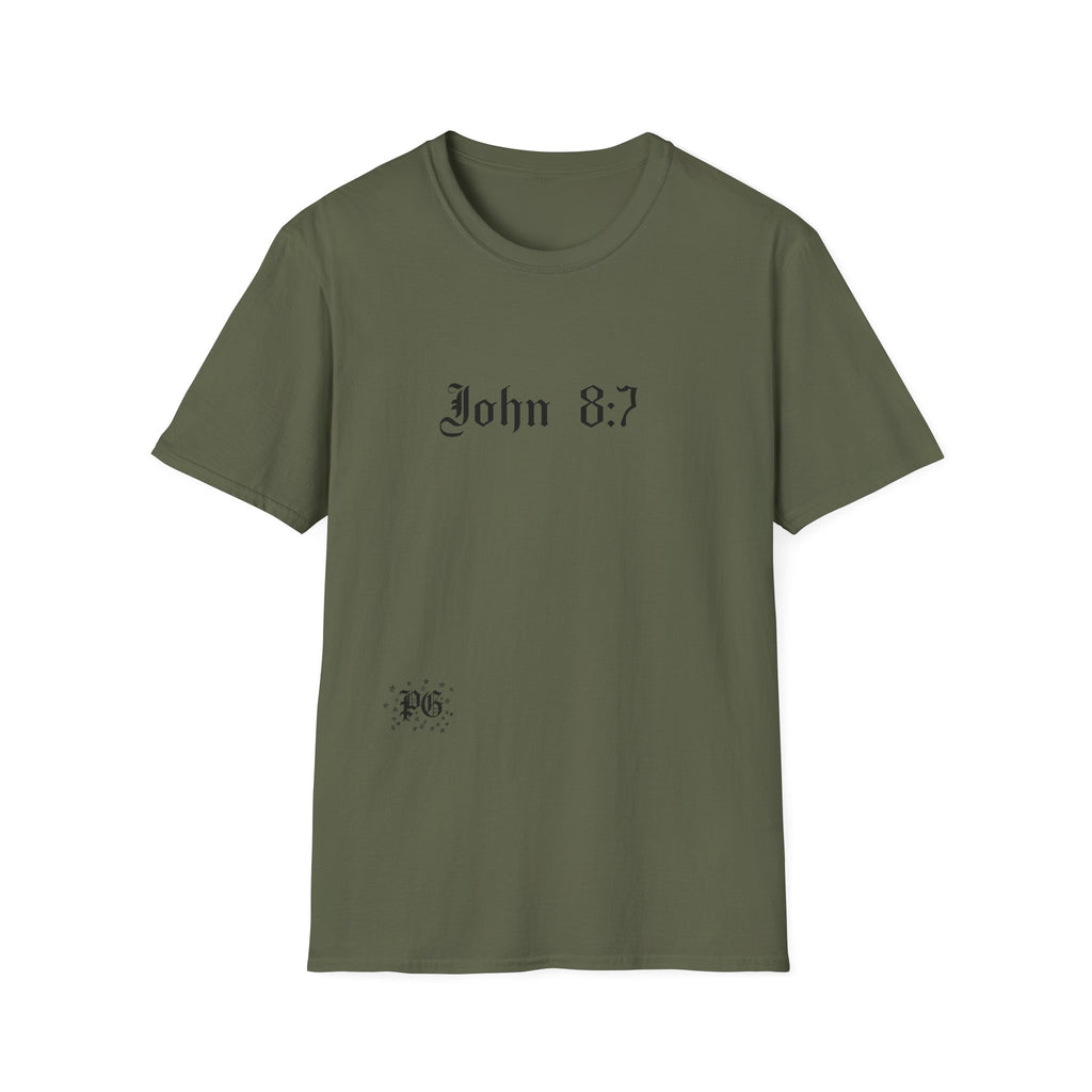 T-Shirt — John 8:7 Vintage Scripture Tee
