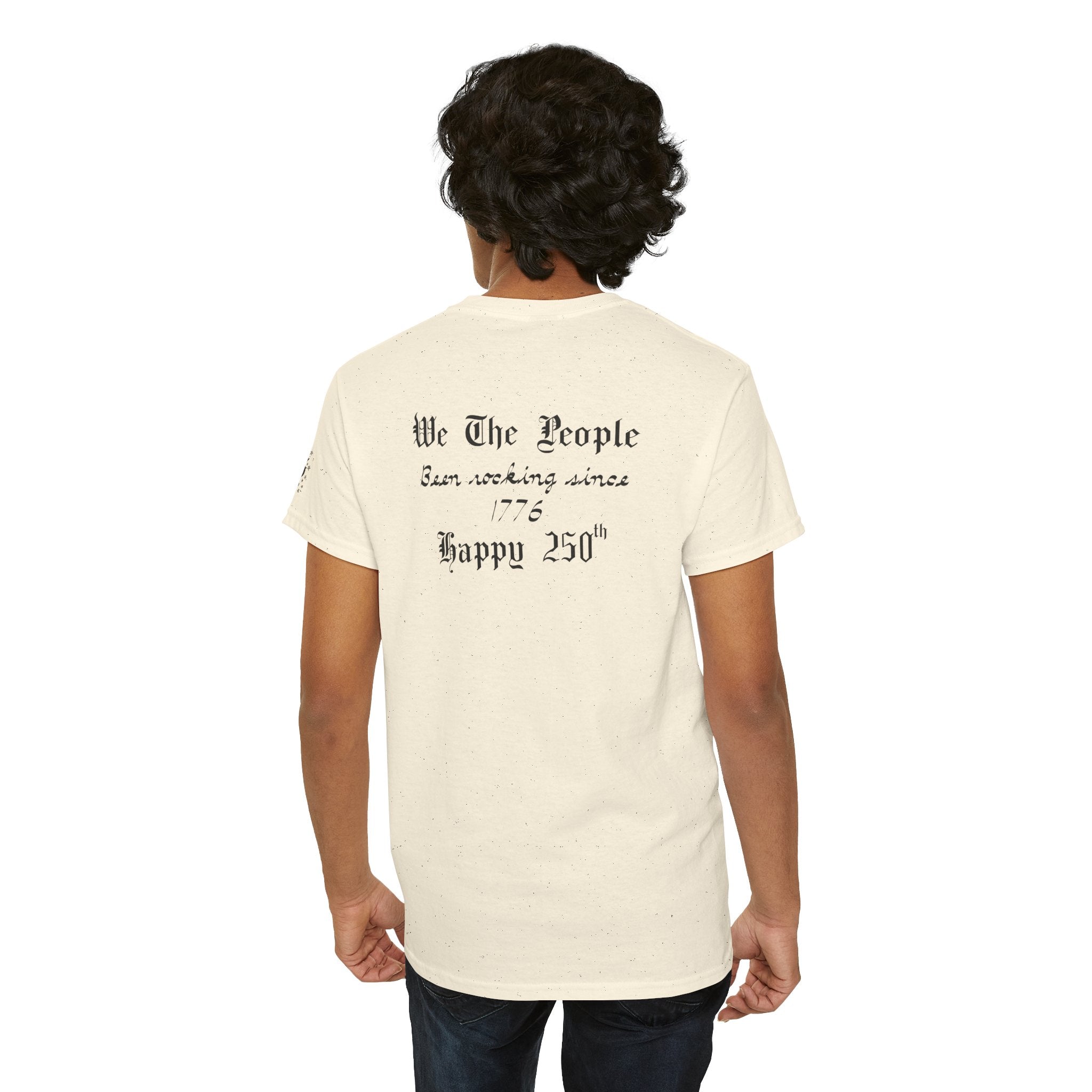 Patriotic 'God Bless America' Tee — 'We The People' Backprint 250th Celebration T-Shirt