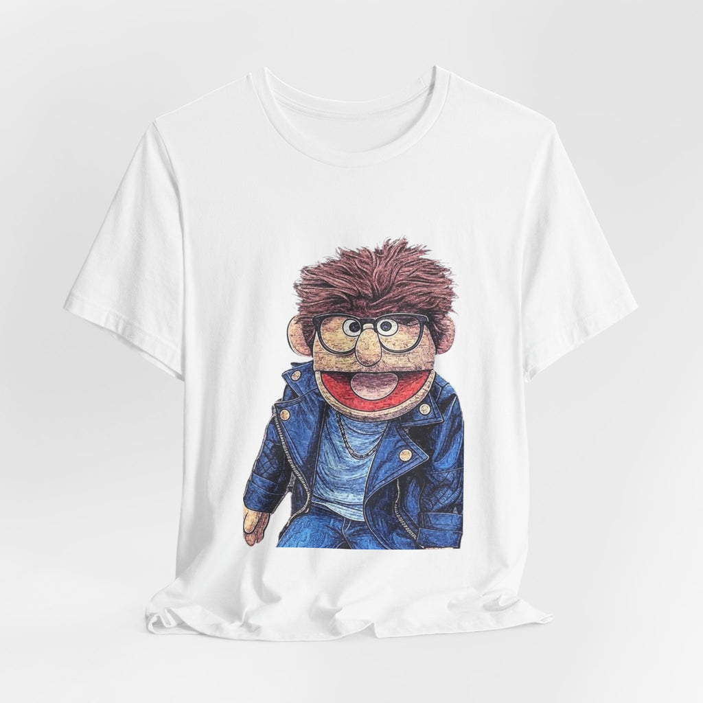Puppet Graphic Tee — 'F.R.E.D. Realboy' Retro Puppet Portrait T-Shirt