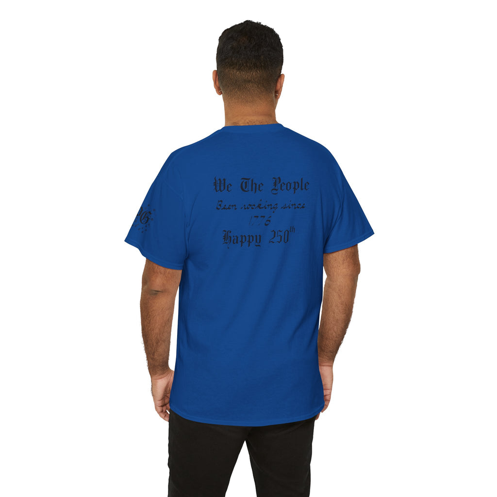 Patriotic 'God Bless America' Tee — 'We The People' Backprint 250th Celebration T-Shirt