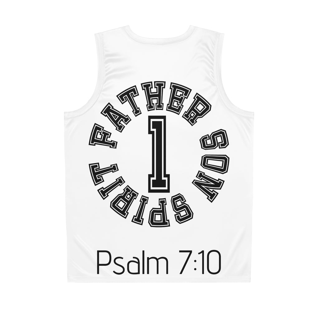 Jesus #1 Basketball Jersey — Christian Faith Sports Tank (Psalm 7:10)
