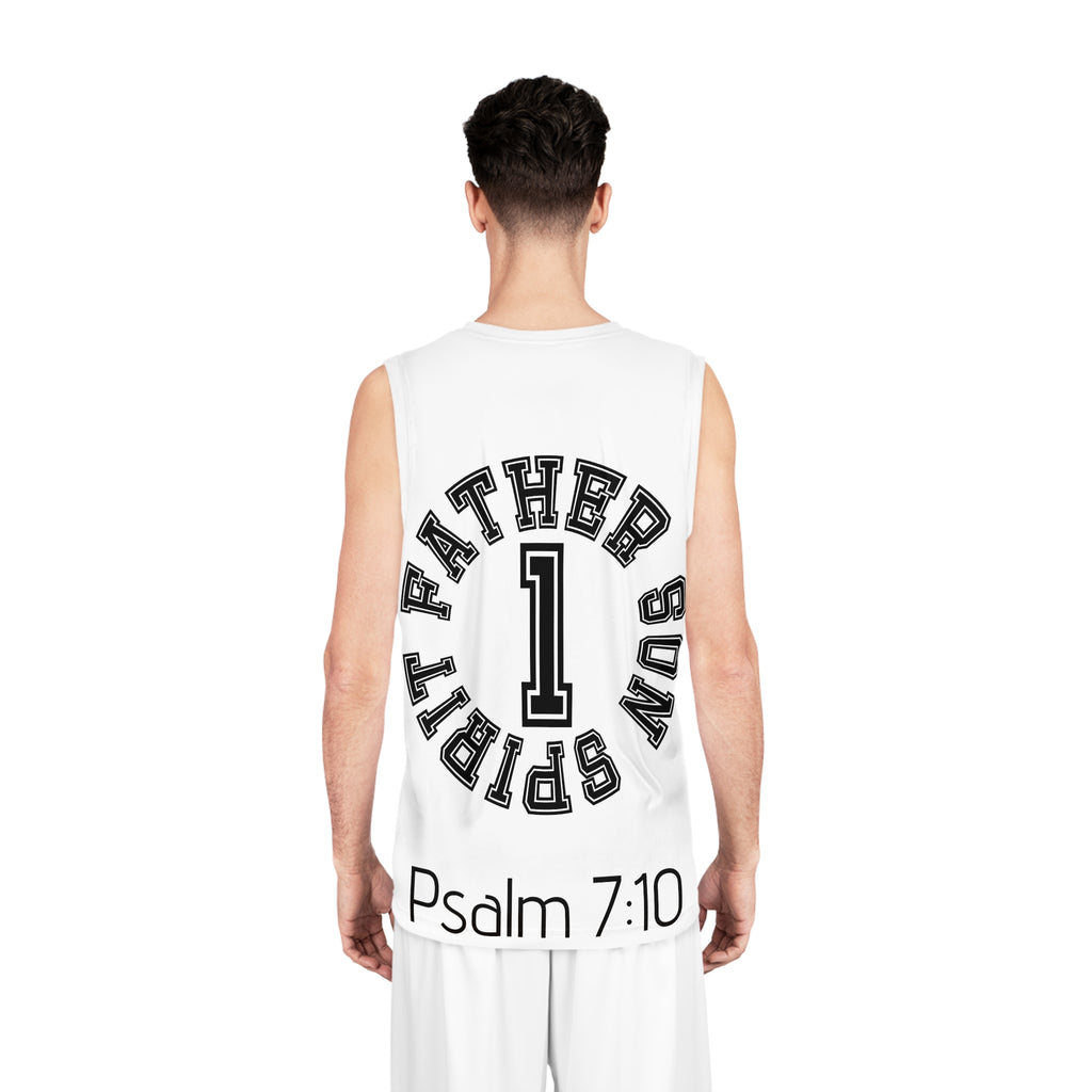 Jesus #1 Basketball Jersey — Christian Faith Sports Tank (Psalm 7:10)