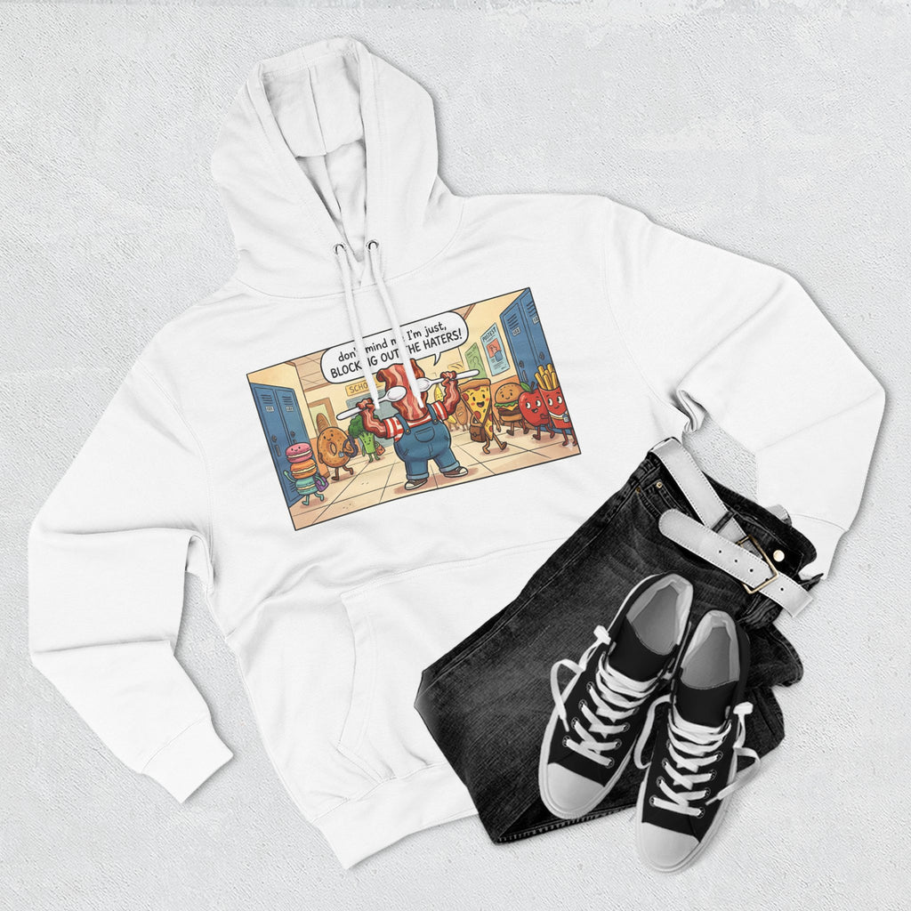 Cartoon School Hallway Hoodie — "Don’t Mess With My Block" Graphic Fleece Hoodie