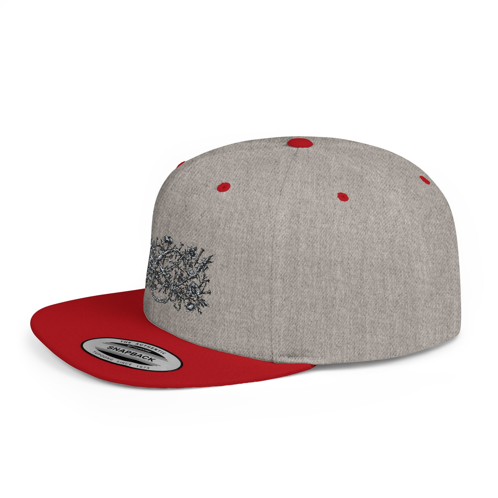 Floral Flat Bill Snapback Hat
