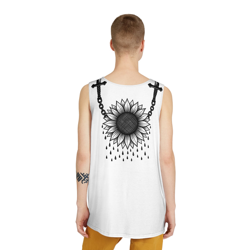 Sunflower Pendant Men’s Tank Top — Gothic Floral Graphic Tank