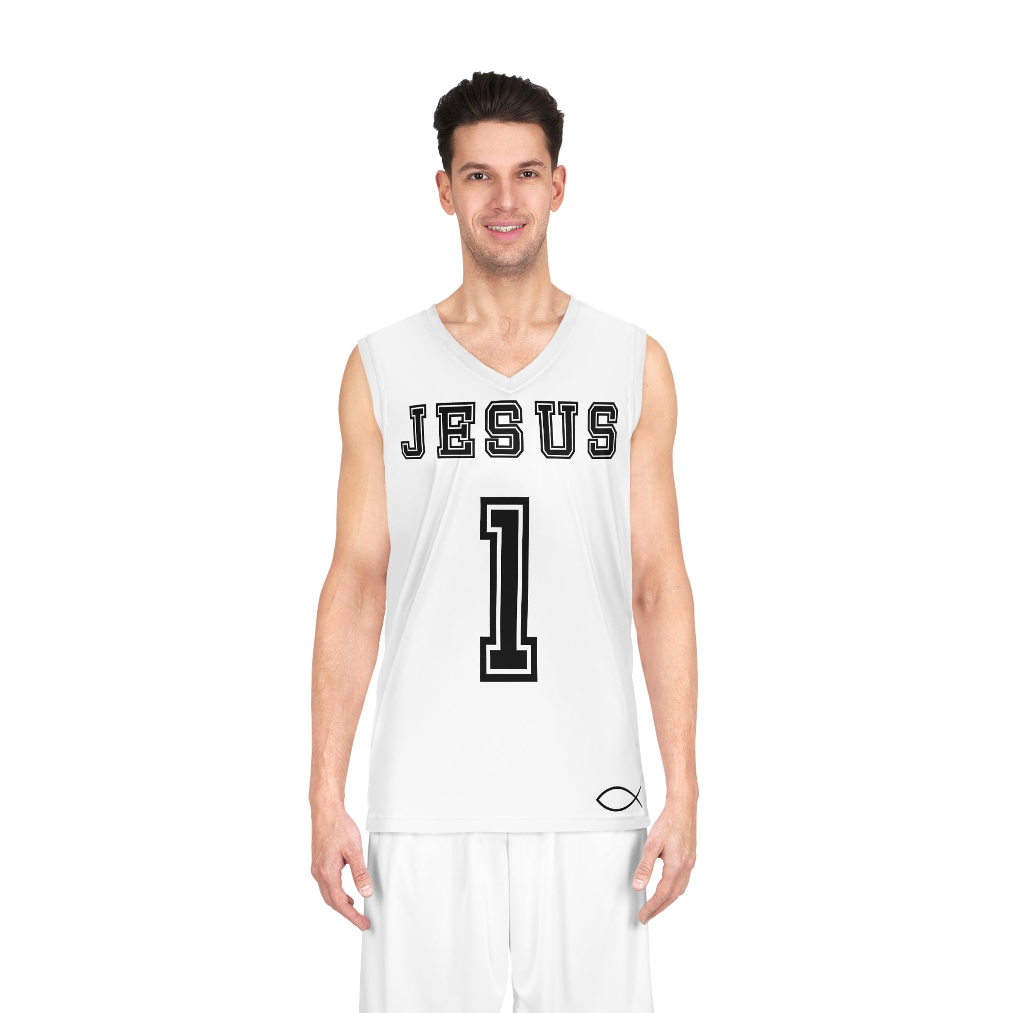 Jesus #1 Basketball Jersey — Christian Faith Sports Tank (Psalm 7:10)