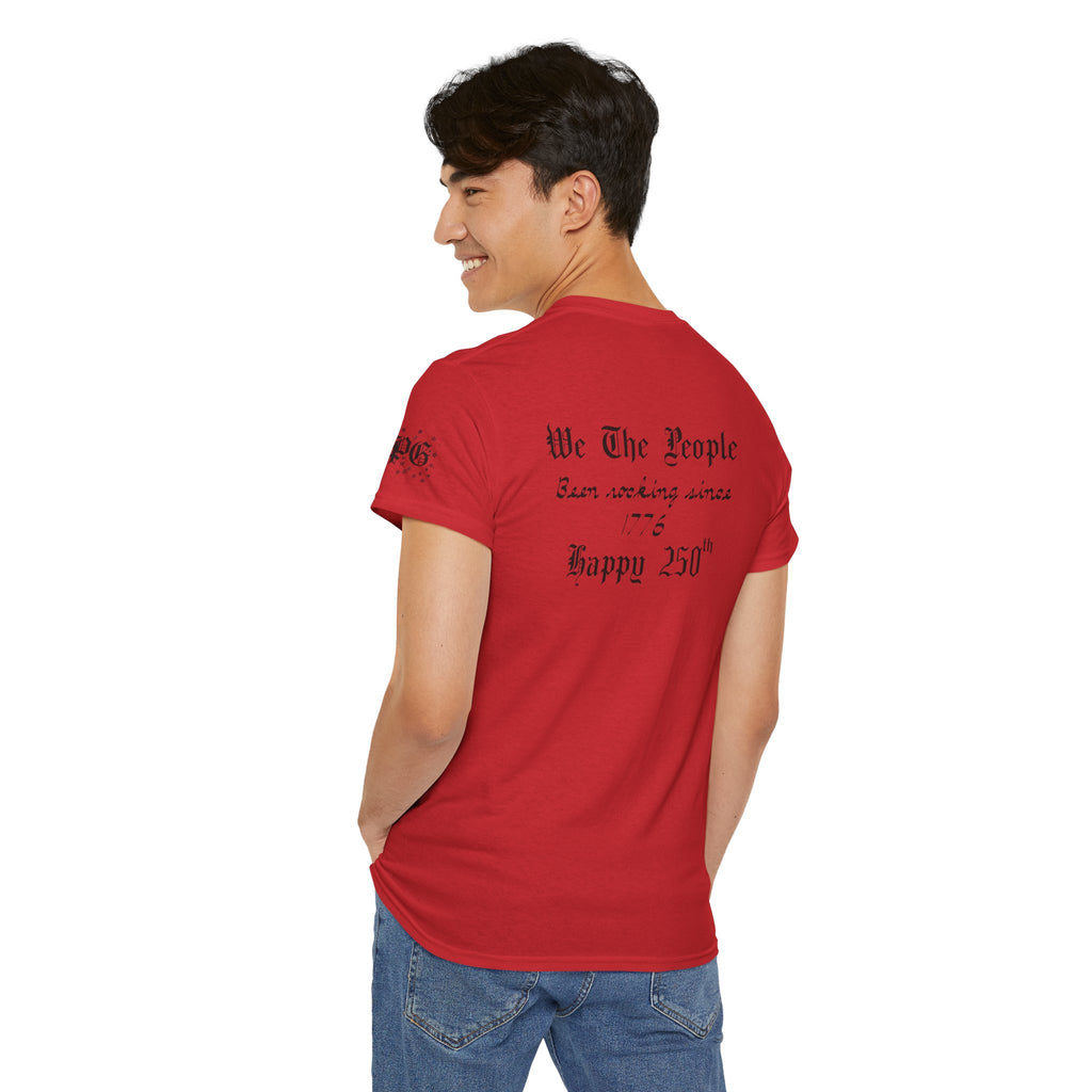 Patriotic 'God Bless America' Tee — 'We The People' Backprint 250th Celebration T-Shirt