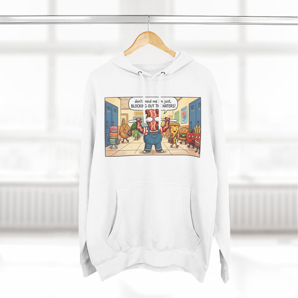 Cartoon School Hallway Hoodie — "Don’t Mess With My Block" Graphic Fleece Hoodie