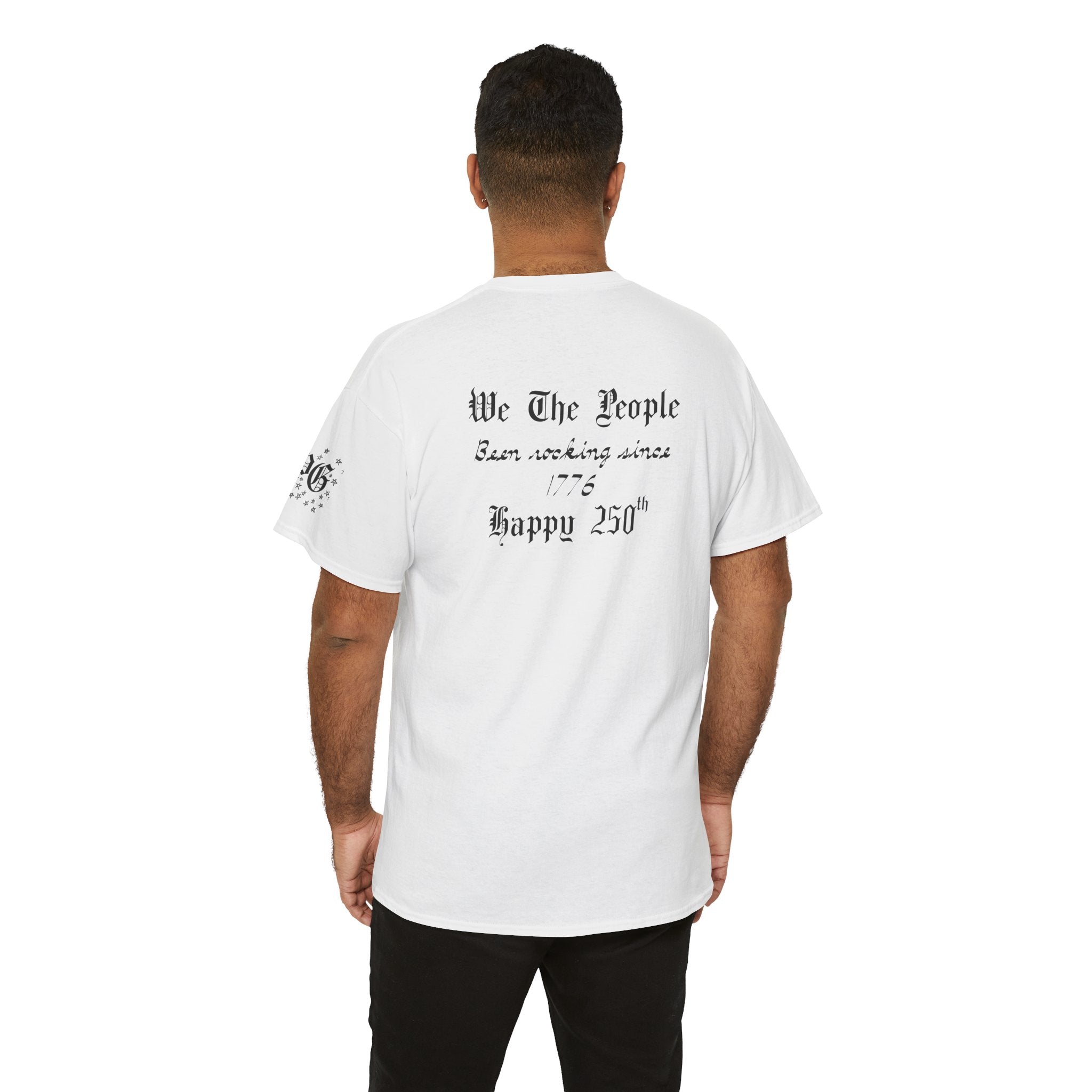 Patriotic 'God Bless America' Tee — 'We The People' Backprint 250th Celebration T-Shirt