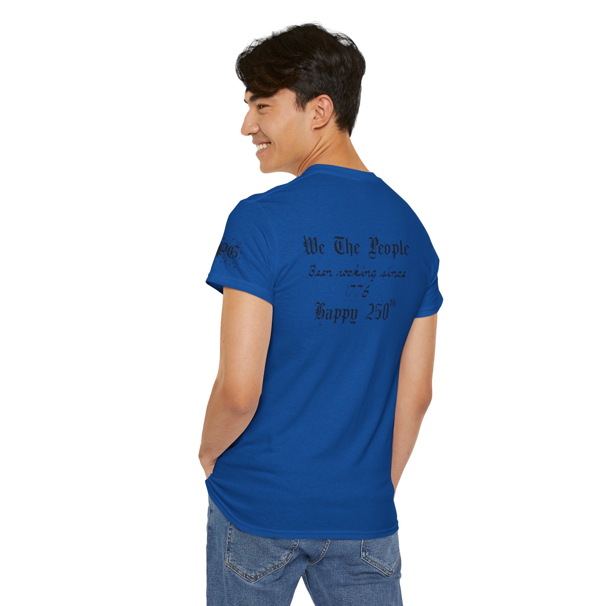 Patriotic 'God Bless America' Tee — 'We The People' Backprint 250th Celebration T-Shirt