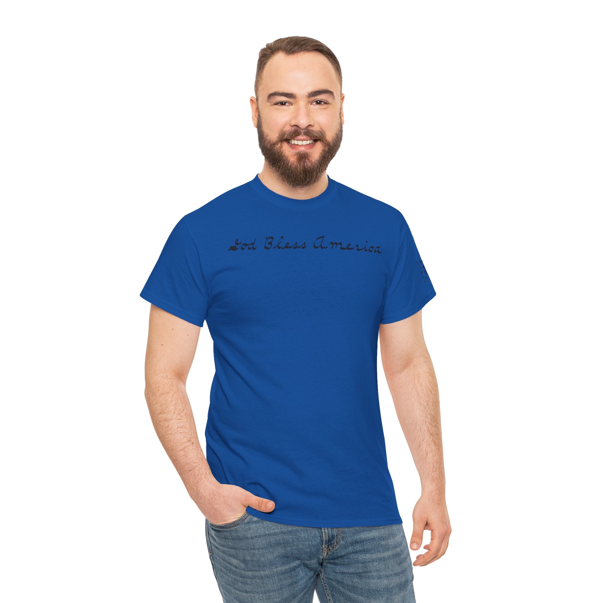 Patriotic 'God Bless America' Tee — 'We The People' Backprint 250th Celebration T-Shirt
