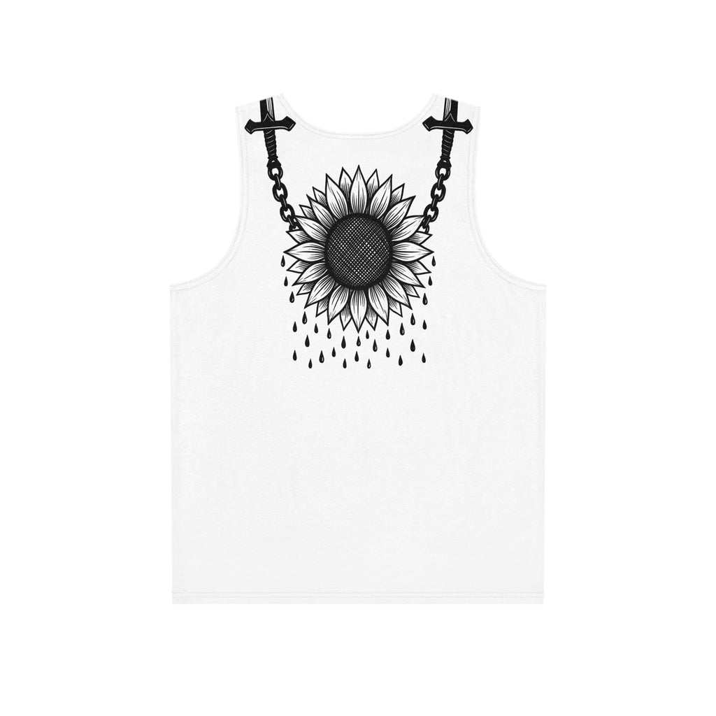 Sunflower Pendant Men’s Tank Top — Gothic Floral Graphic Tank