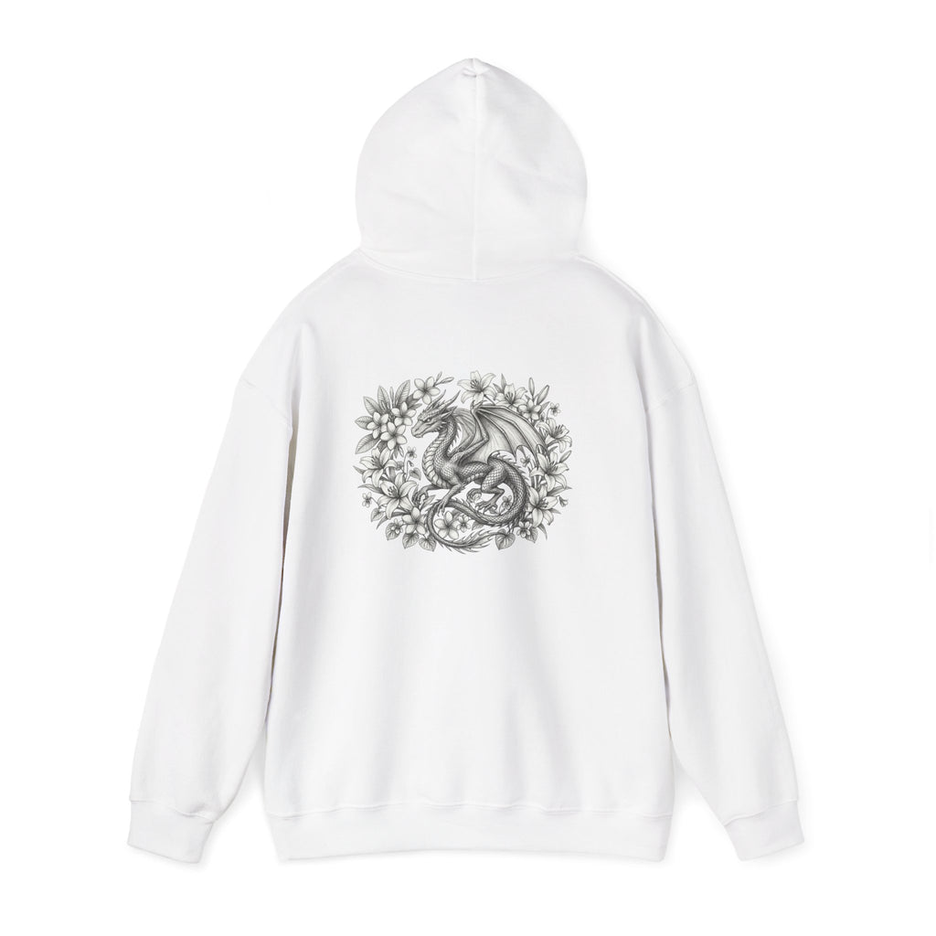 Dragon Ouroboros Hoodie — Vintage Floral Serpent Graphic Pullover