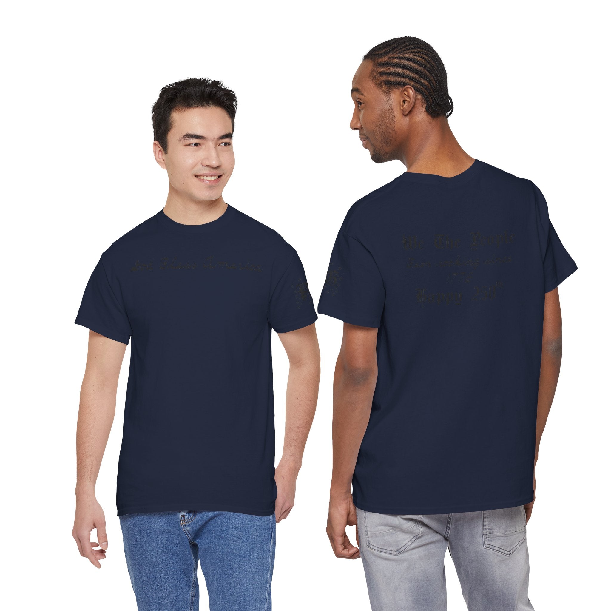 Patriotic 'God Bless America' Tee — 'We The People' Backprint 250th Celebration T-Shirt
