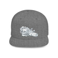 Snapback Hat — Silver Glitter Rose Embroidered Flat Bill Cap