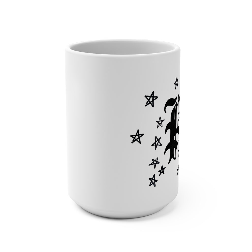 15oz Ceramic Mug — Gothic "PG" Monogram with Star Halo