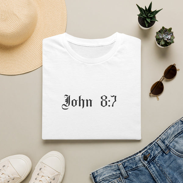 T-Shirt — John 8:7 Vintage Scripture Tee