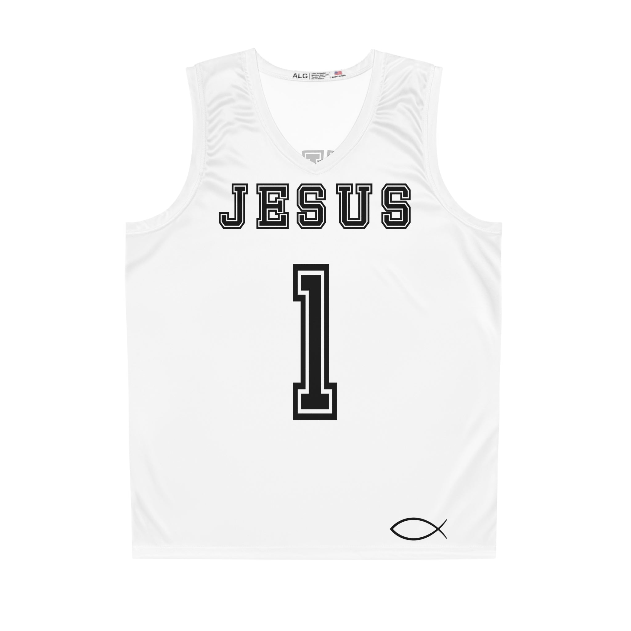 Jesus #1 Basketball Jersey — Christian Faith Sports Tank (Psalm 7:10)