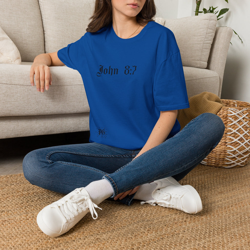 T-Shirt — John 8:7 Vintage Scripture Tee