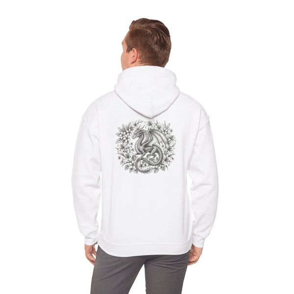 Dragon Ouroboros Hoodie — Vintage Floral Serpent Graphic Pullover