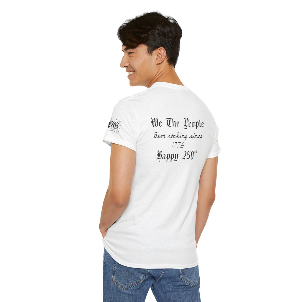 Patriotic 'God Bless America' Tee — 'We The People' Backprint 250th Celebration T-Shirt