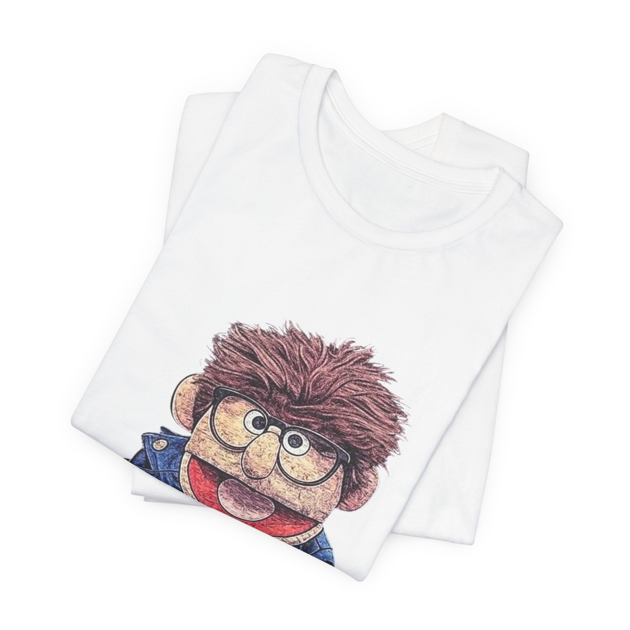 Puppet Graphic Tee — 'F.R.E.D. Realboy' Retro Puppet Portrait T-Shirt