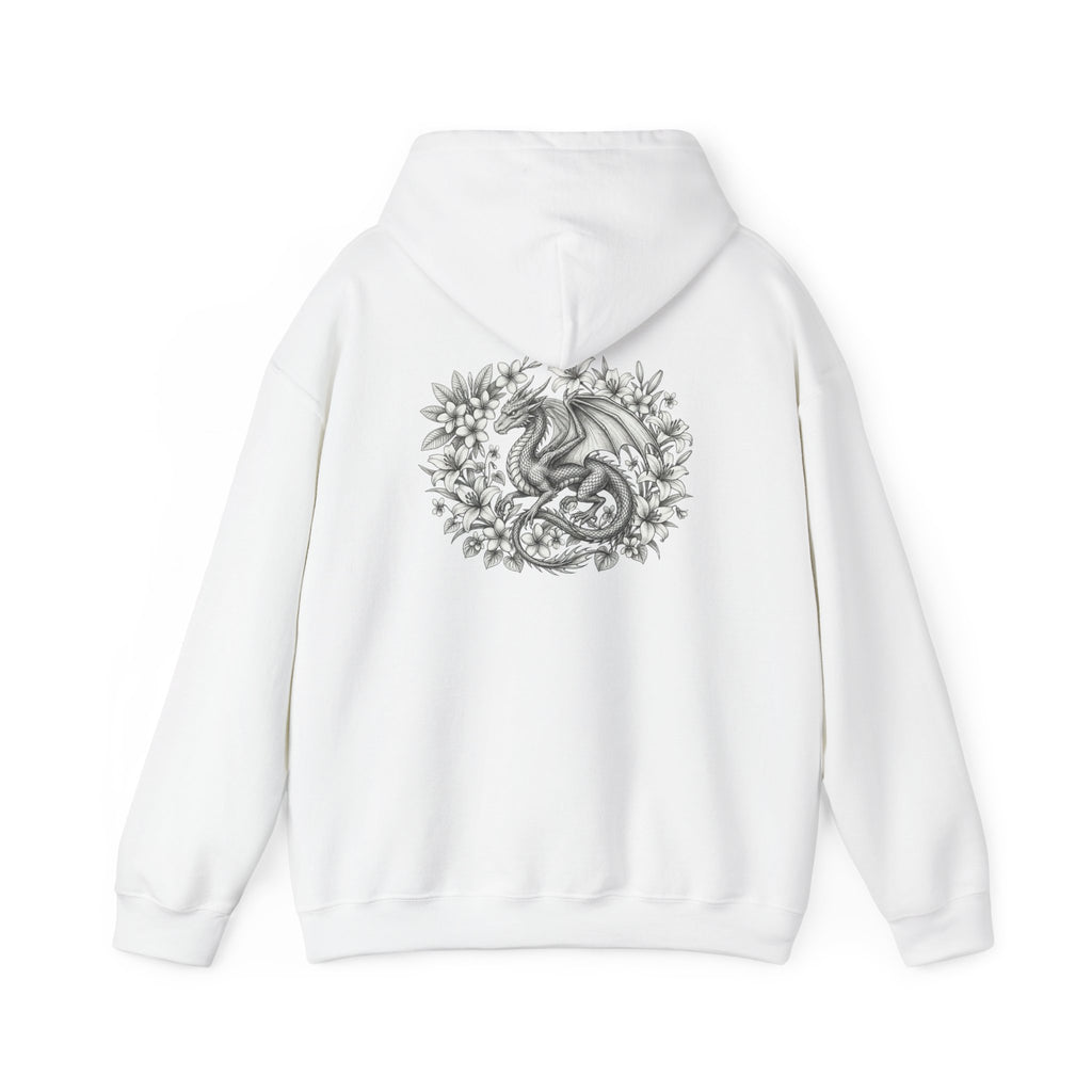 Dragon Ouroboros Hoodie — Vintage Floral Serpent Graphic Pullover