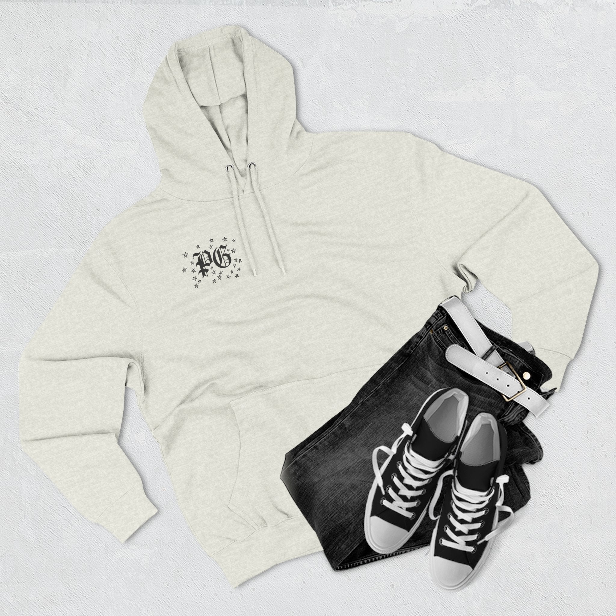 Skelly Cozy Bench Fleece Hoodie — 'Cozy Bench for Skelly' Graphic